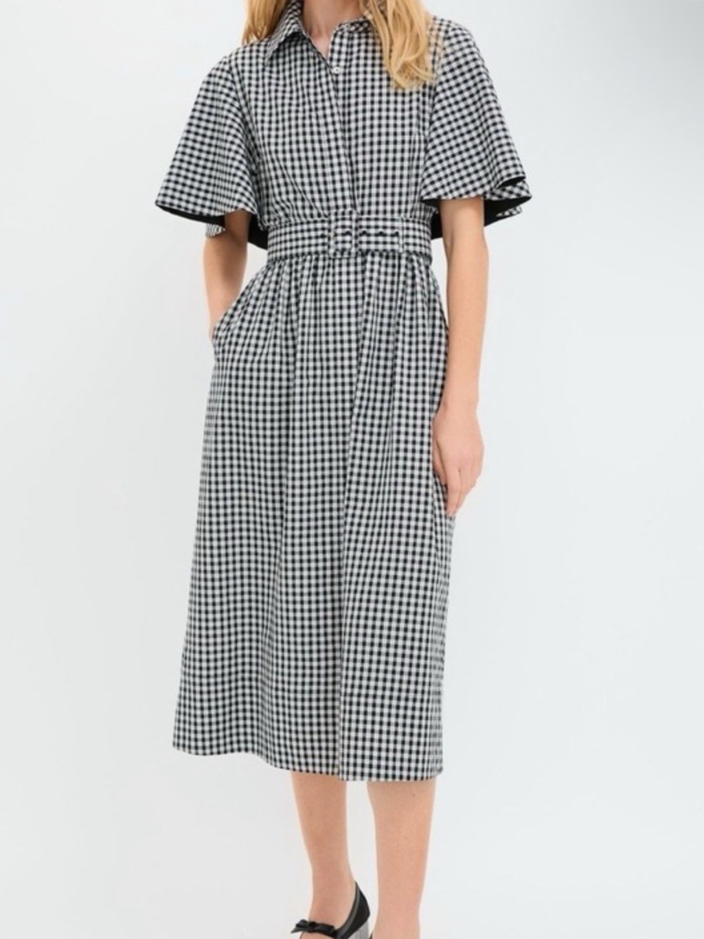 Tuckernuck Nwt Medium Gingham Cape Chloe Dress